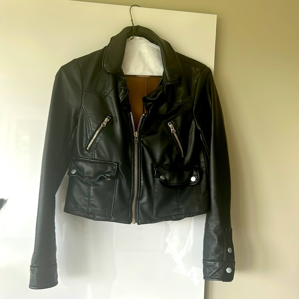Black vegan leather jacket